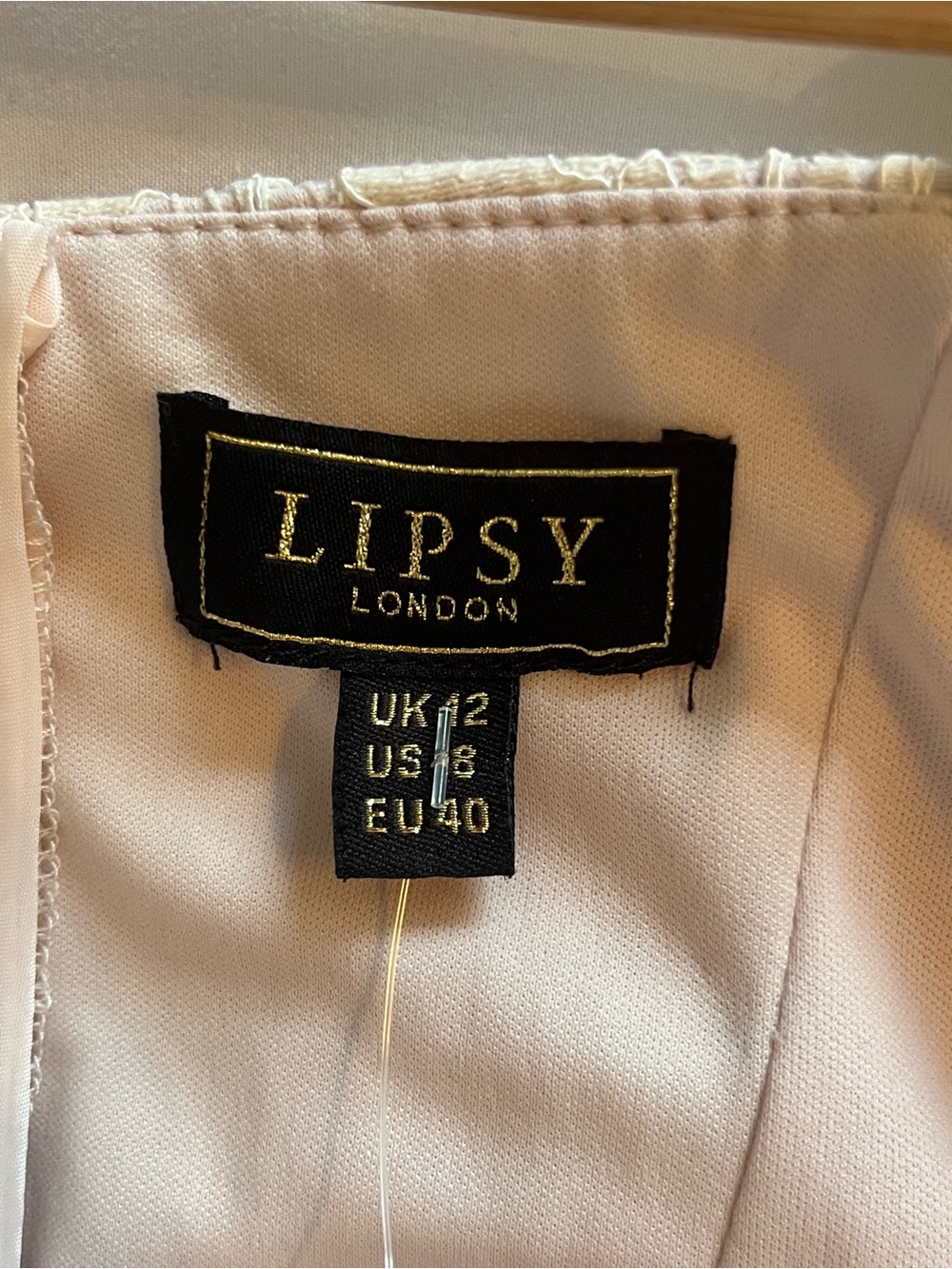 Lipsy London Lace Fit & Flare Dress Ivory Blush Mesh Skirt Size 8 NWT - Picture 7 of 10